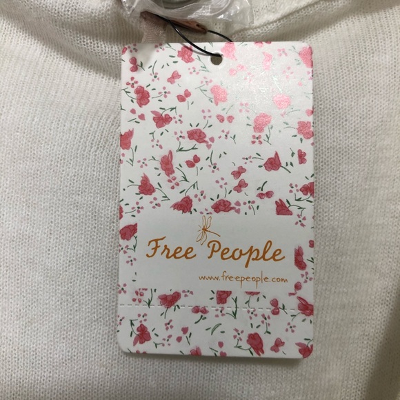 NWT Free People Cardigan Cream/White - Picture 6 of 9